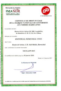 Certificat NM